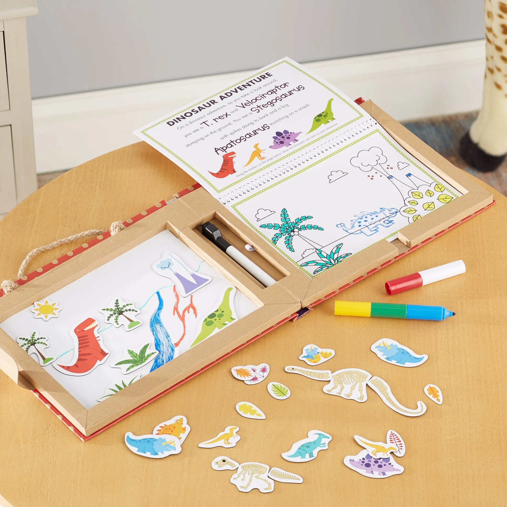 Natural Play: Play, Draw, Create Reusable Drawing & Magnet Kit – Dinosaurs